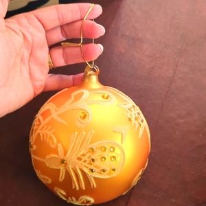 Extra Large Colin Cowie Golden Yellow Jewelled Glass Ornament